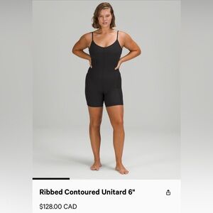 Ribbed contoured unitard 6 inch